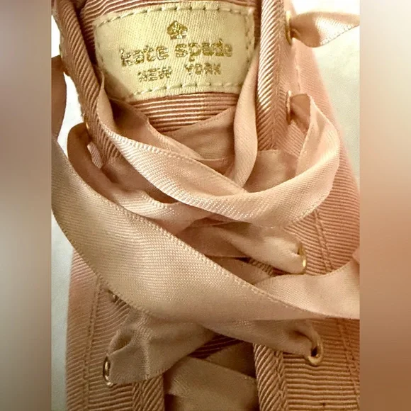 Kate Spade x Keds Triple Kick Pink Grosgrain Sneakers, ribbon laces, like new, 8 - Picture 13 of 16